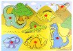Динозаври - Детски дървен пъзел от 6 части с пинчета - пъзел