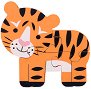 Тигър - Дървен пъзел от 4 части от колекцията Jungle Animals Collection - пъзел