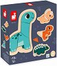 Динозаври - 4 детски пъзела от 2, 3, 4 и 5 части от серията Dino - пъзел