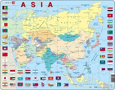 карта на азия store.bg   Политическа карта на Азия   Пъзел в картонена подложка карта на азия